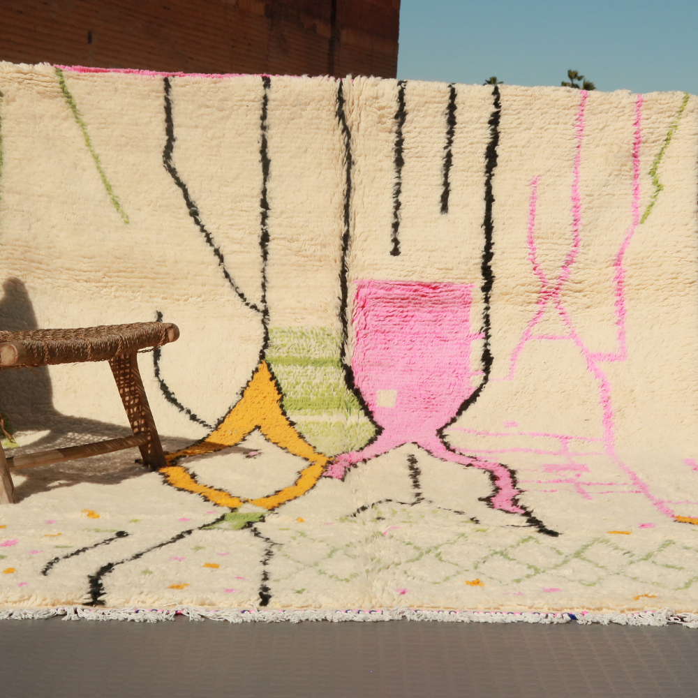 Azilal Berber Rug - Handwoven Moroccan Colorful Wool Carpet