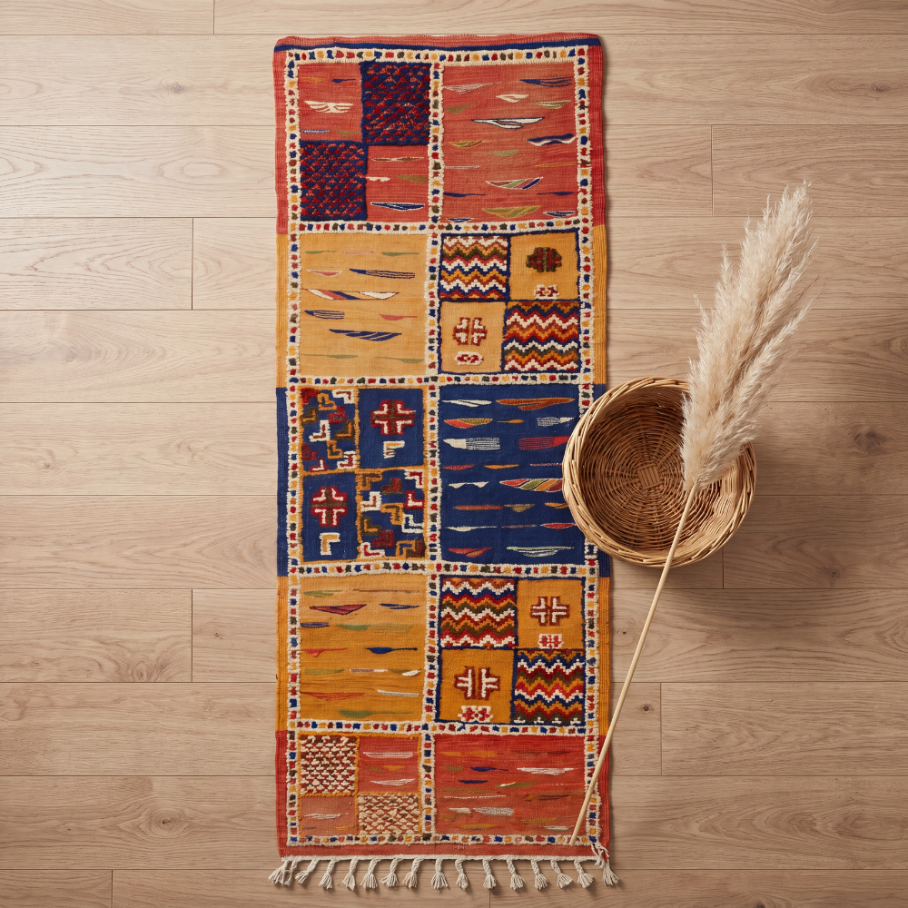Mosaic Berber Picasso Rug - Handwoven Taznakht Wool Carpet