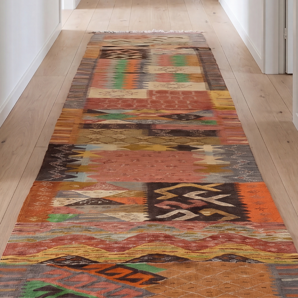 Colorful Mosaic Taznakht Rug - Handwoven Moroccan Wool Carpet
