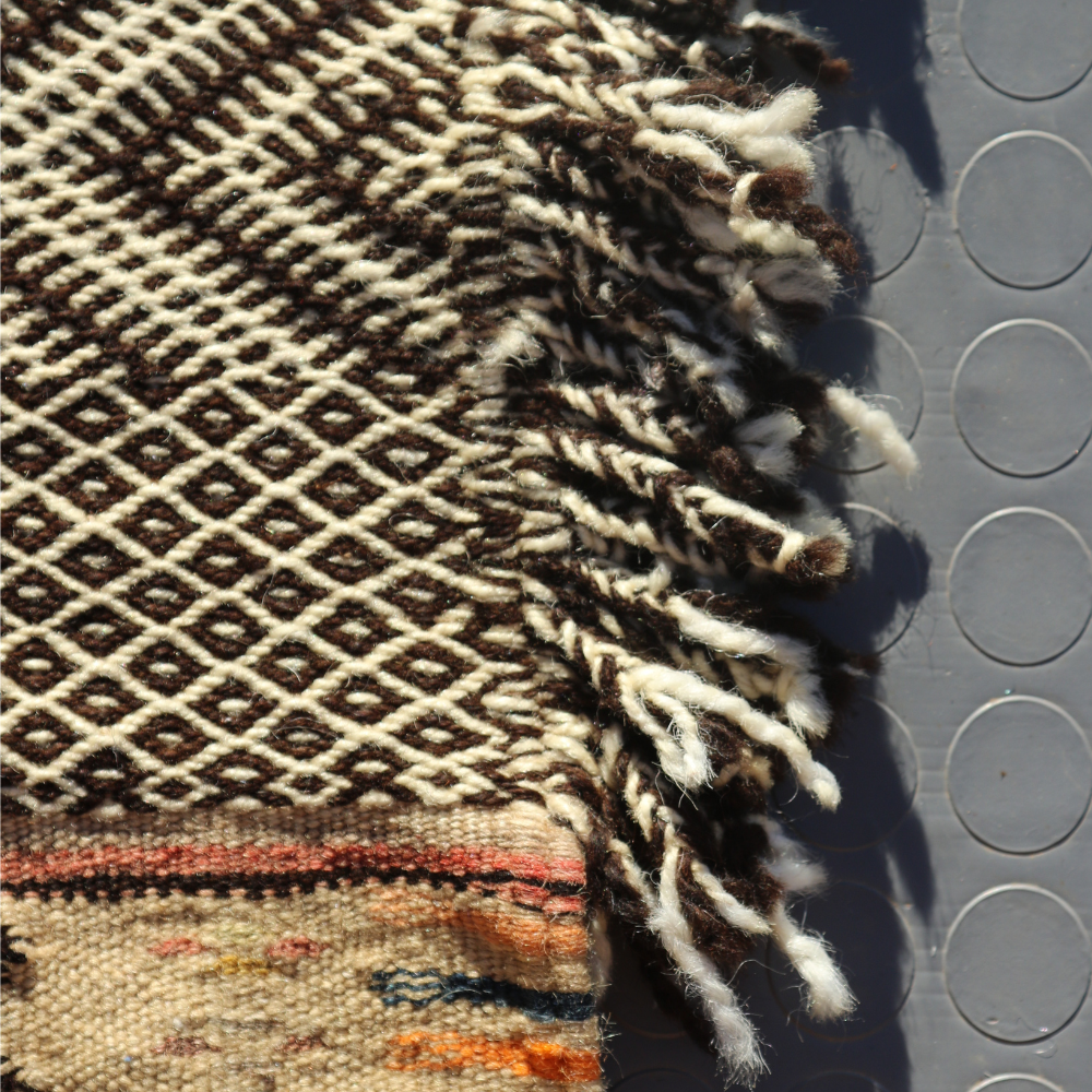 Akhnif Three Technique Rug - Flat Weave Berber Wool Rug