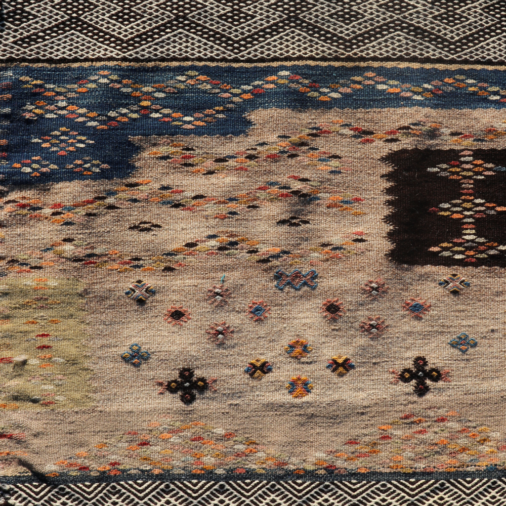 Akhnif Three Technique Rug - Flat Weave Berber Wool Rug