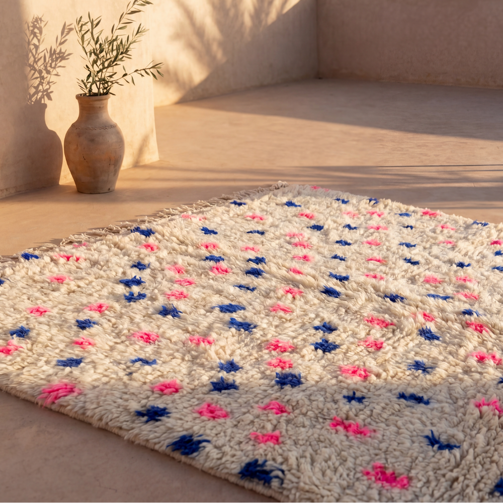 Contemporary Beni Ourain Rug - Handwoven Modern Berber Wool Rug