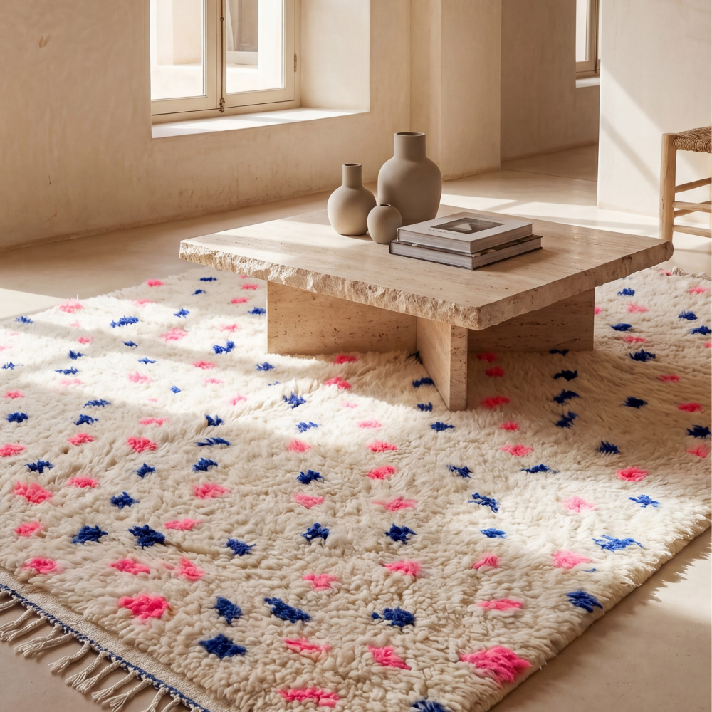 Contemporary Beni Ourain Rug - Handwoven Modern Berber Wool Rug
