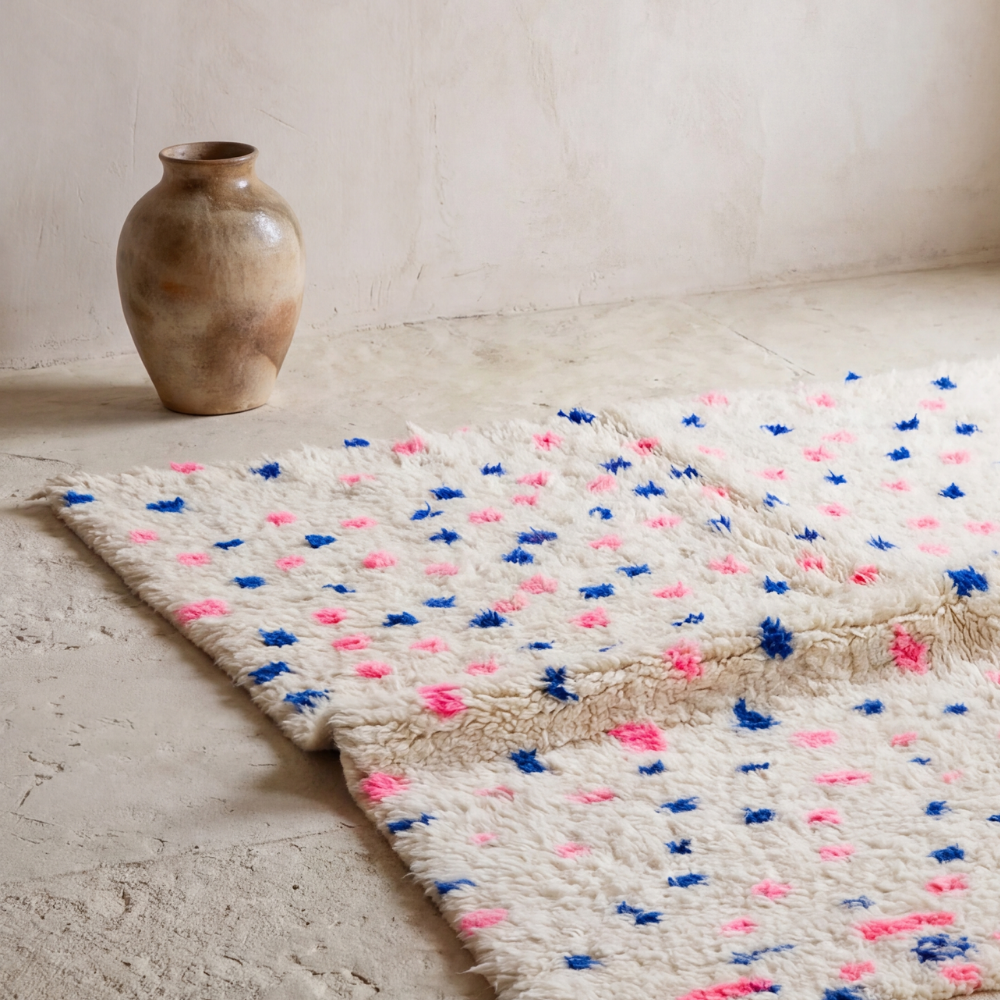 Contemporary Beni Ourain Rug - Handwoven Modern Berber Wool Rug