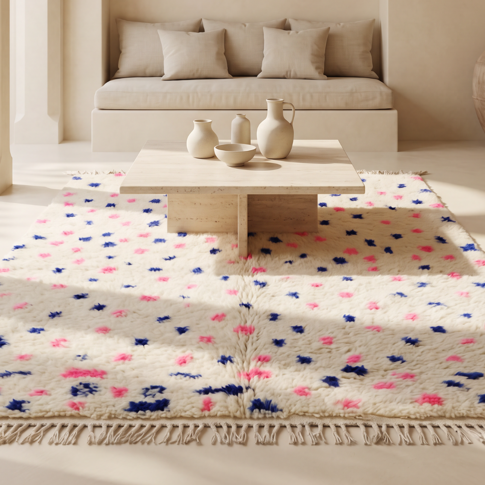 Contemporary Beni Ourain Rug - Handwoven Modern Berber Wool Rug