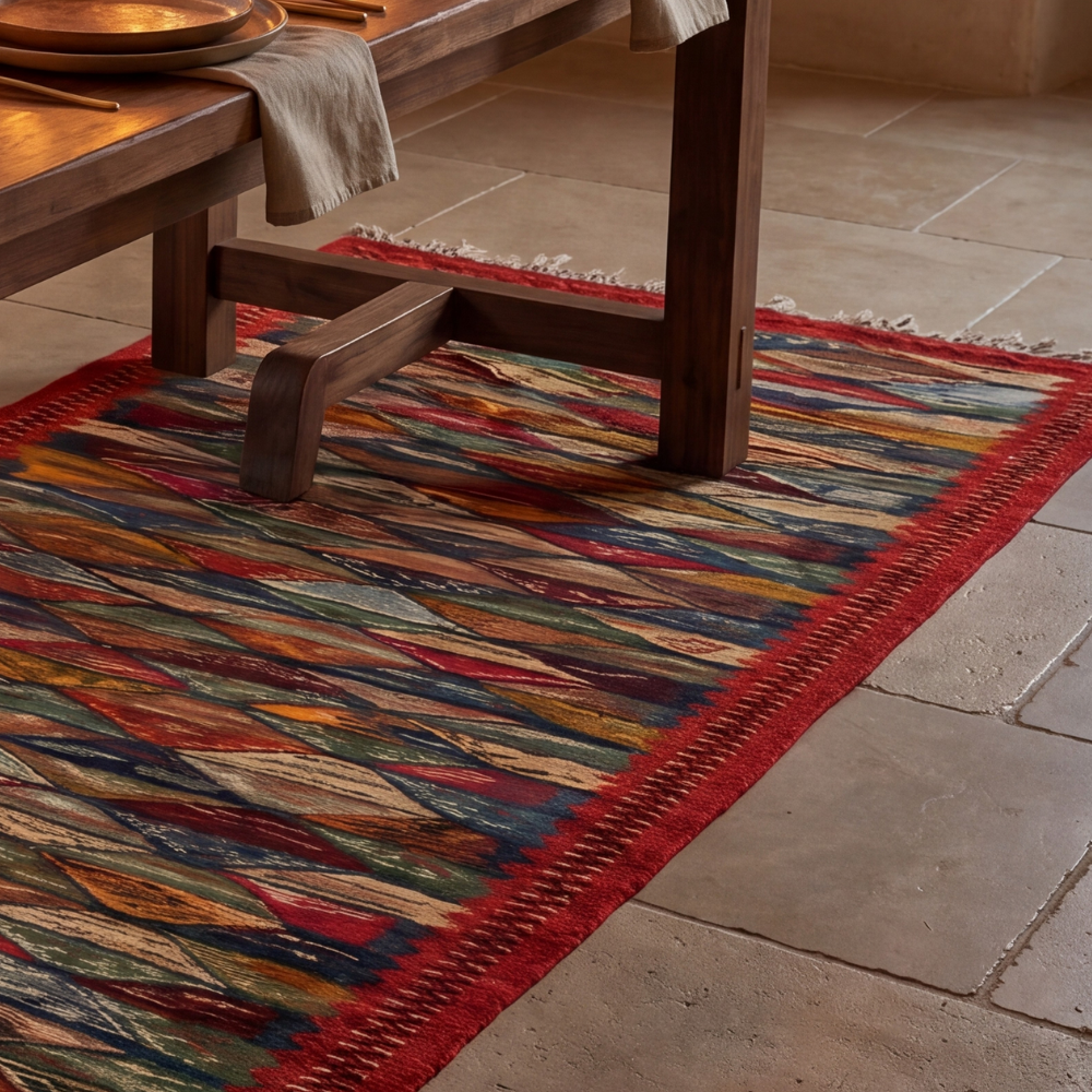 Abstract Berber Picasso Rug - Handwoven Geometric Wool Carpet