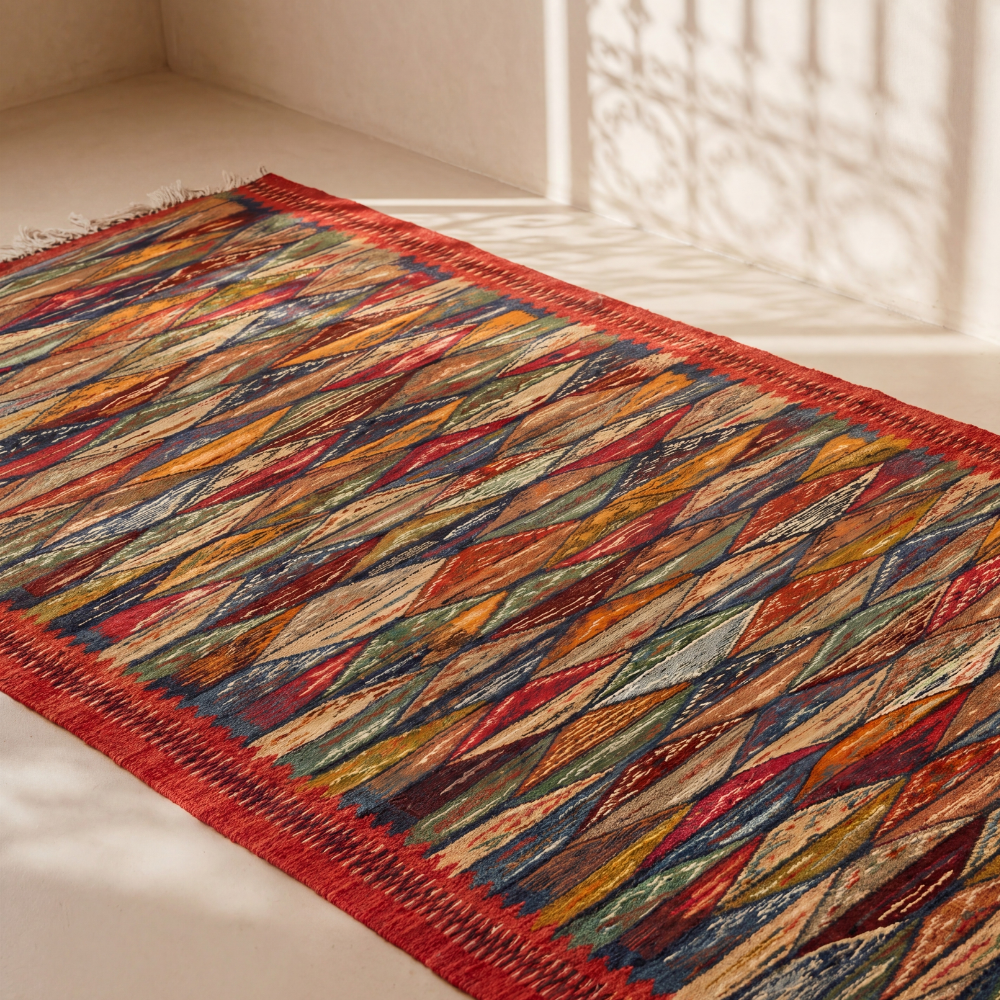 Abstract Berber Picasso Rug - Handwoven Geometric Wool Carpet