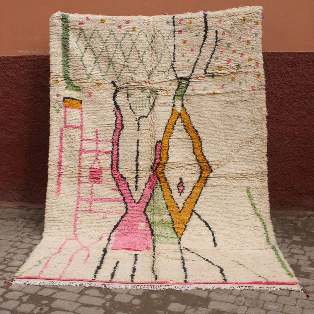 Handwoven Azilal Berber wool rug from Morocco