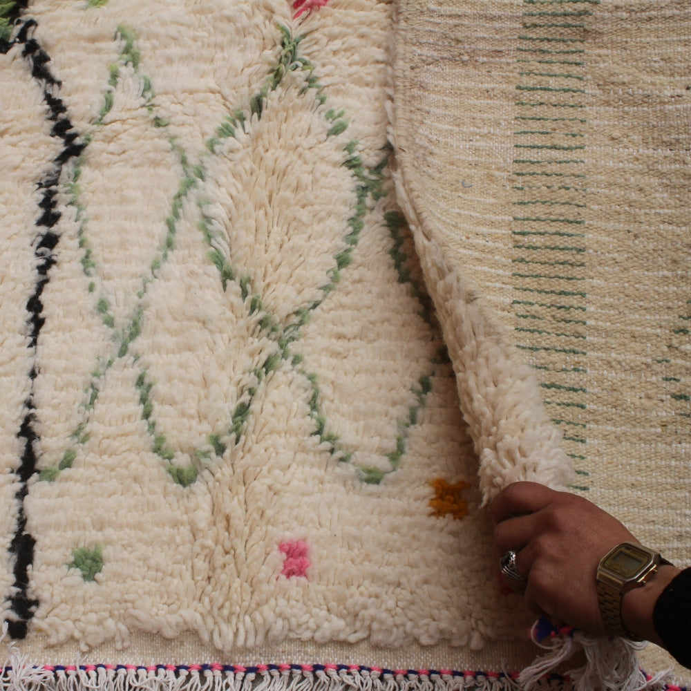 Colorful Moroccan tribal rug with abstract design