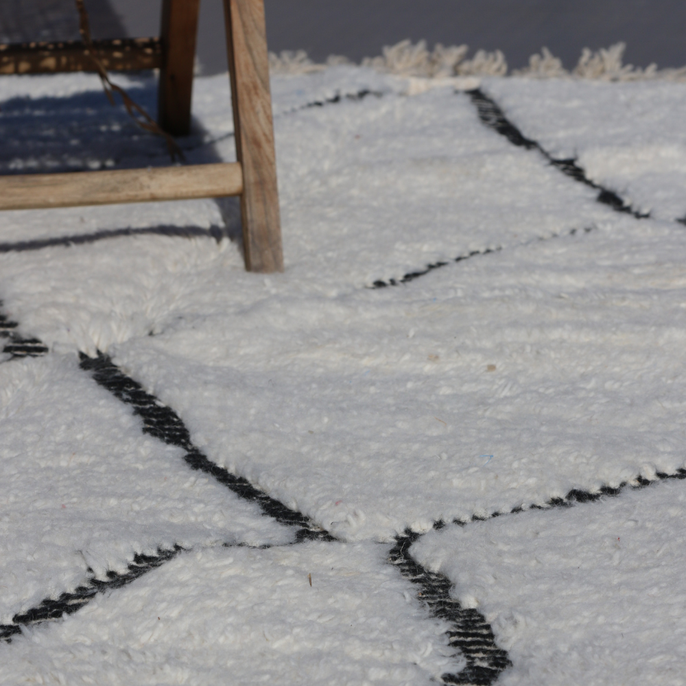 beni ourain moroccan rug handmade wool diamond design