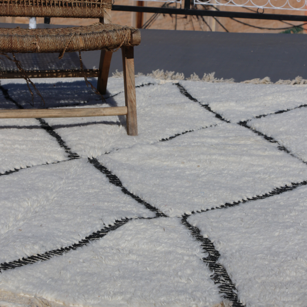 beni ourain rug geometric diamond pattern moroccan carpet