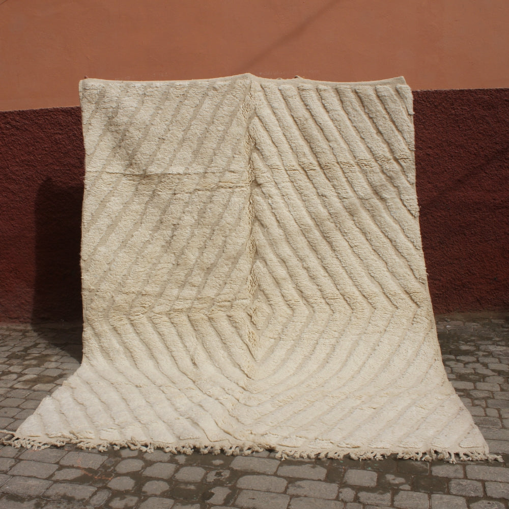 moroccan beni ourain rug soft wool pile texture