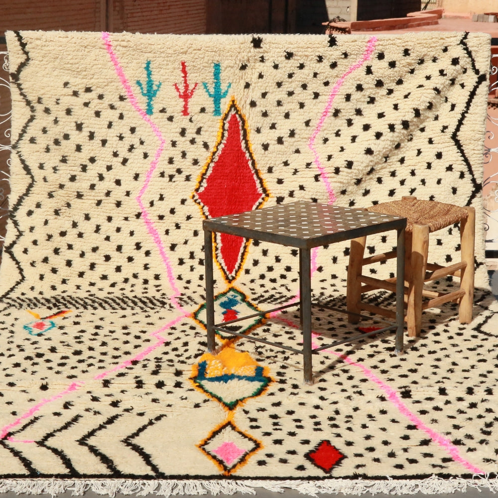 Contemporary Berber Azilal rug with bold colors and handwoven texture