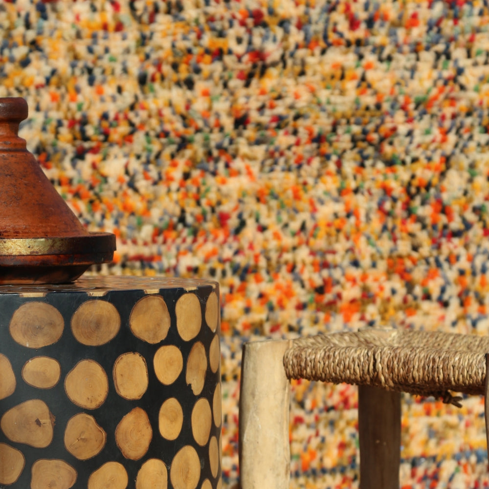 Unique Moroccan wool rug handcrafted by artisans