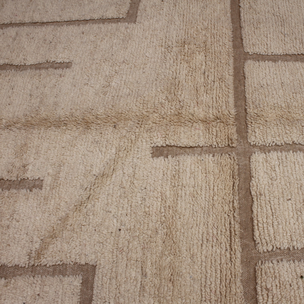 handmade berber rug ivory wool pile