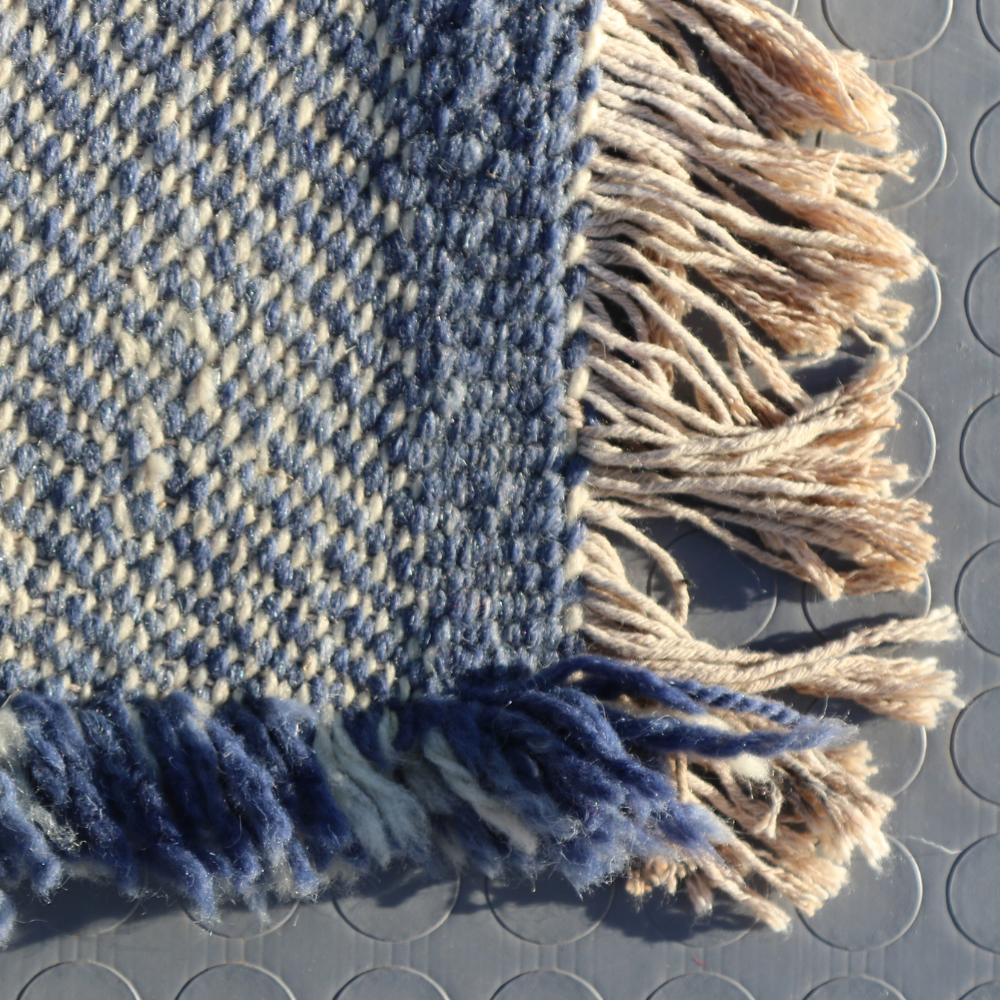 Minimal Moroccan Berber rug in natural wool, handwoven flatweave carpet for boho and Scandinavian decor