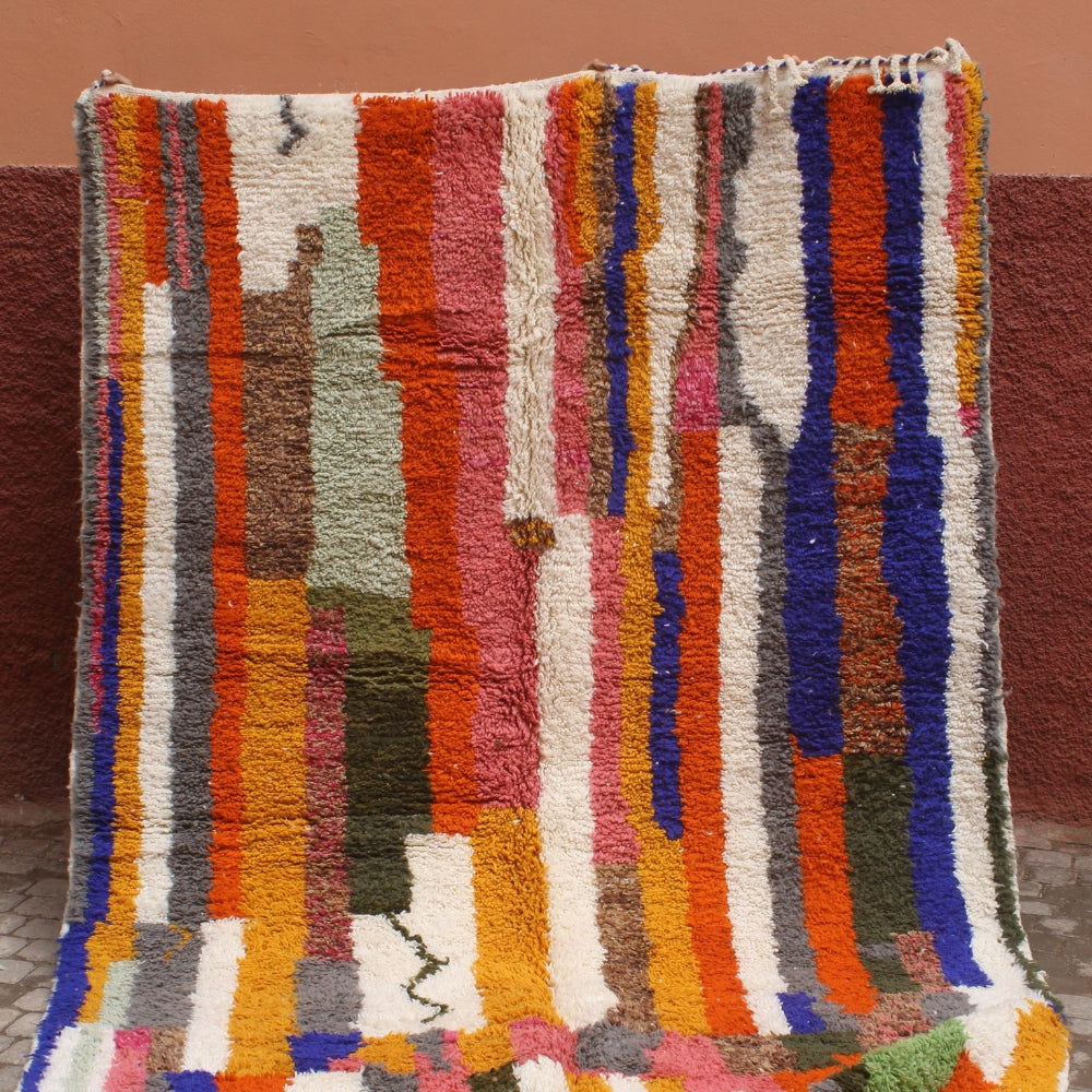 vibrant berber boujaad rug multicolor pattern