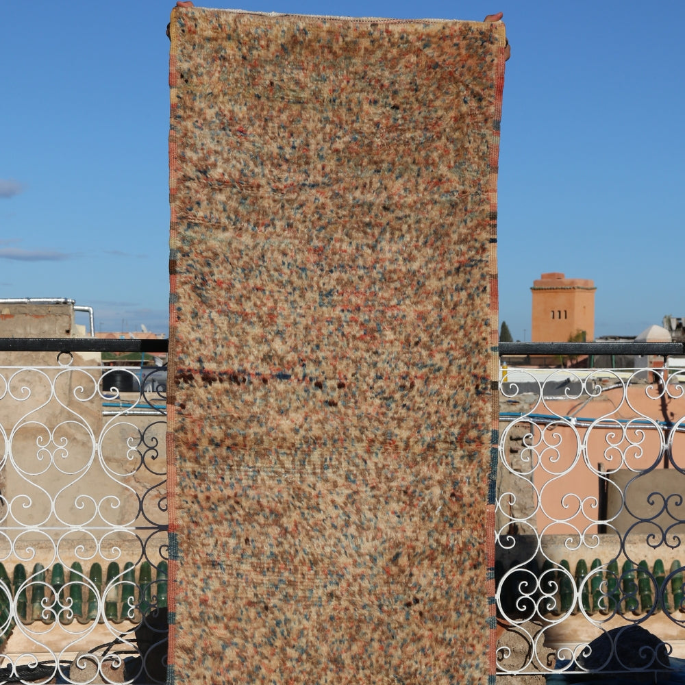 Earthy Multicolor Akhnif Berber Rug - Handwoven Flat Weave Wool Rug