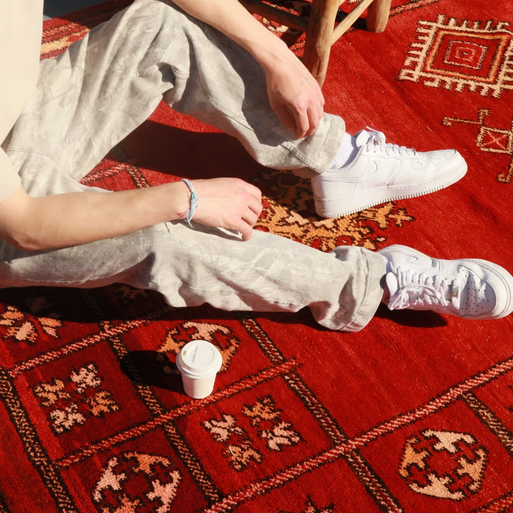 beni mguild moroccan rug tribal berber wool pattern detail