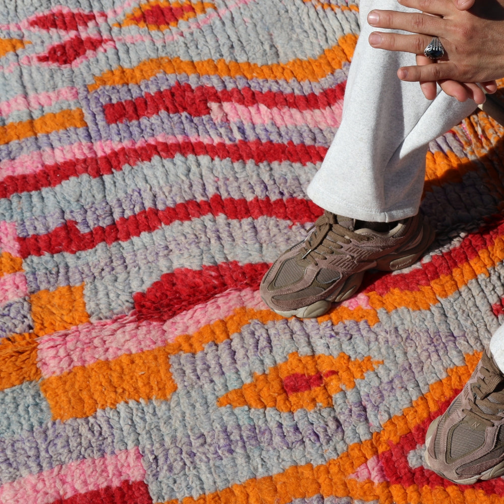 Boujaad Moroccan Rug - Wavy Colorblock Wool Rug