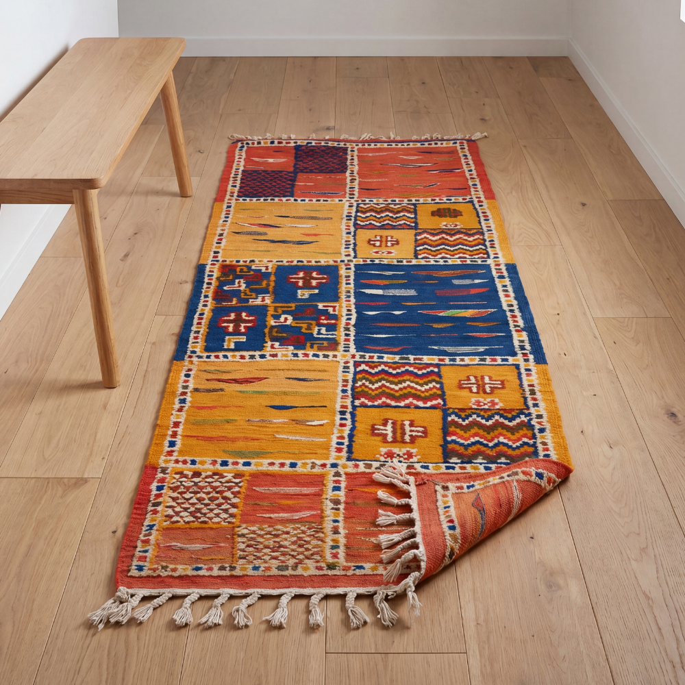 Mosaic Berber Picasso Rug - Handwoven Taznakht Wool Carpet