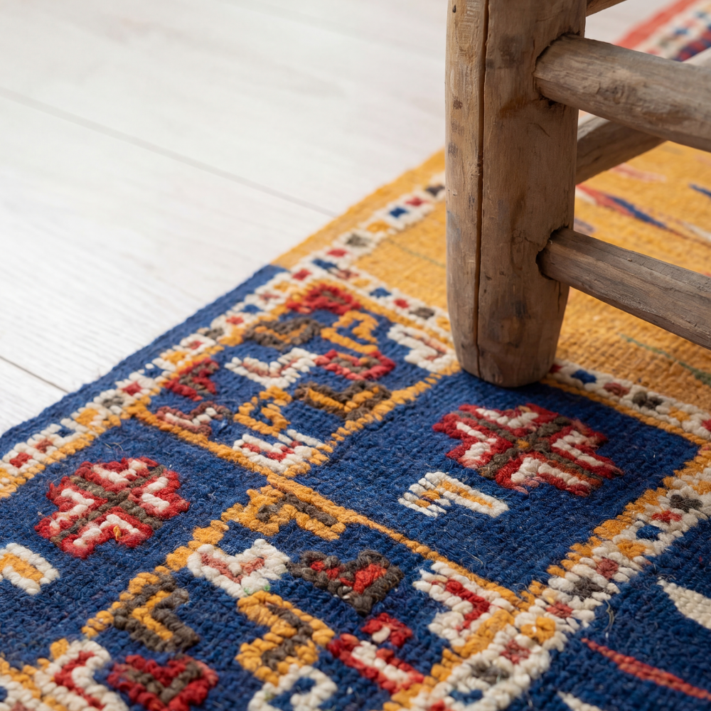 Mosaic Berber Picasso Rug - Handwoven Taznakht Wool Carpet