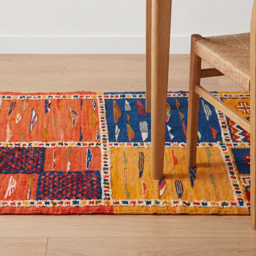 Mosaic Berber Picasso Rug - Handwoven Taznakht Wool Carpet