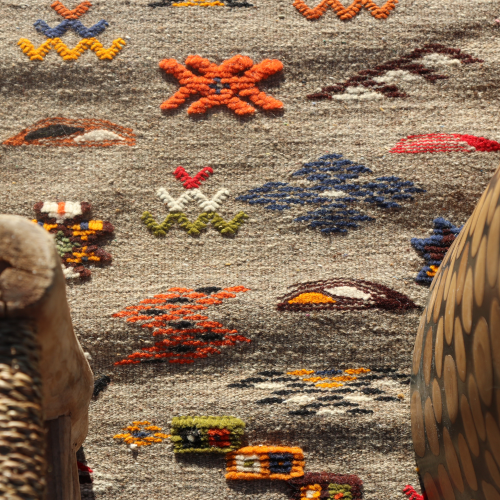 Moroccan Berber Akhnif Rug - Three Technique Flat Weave Carpet