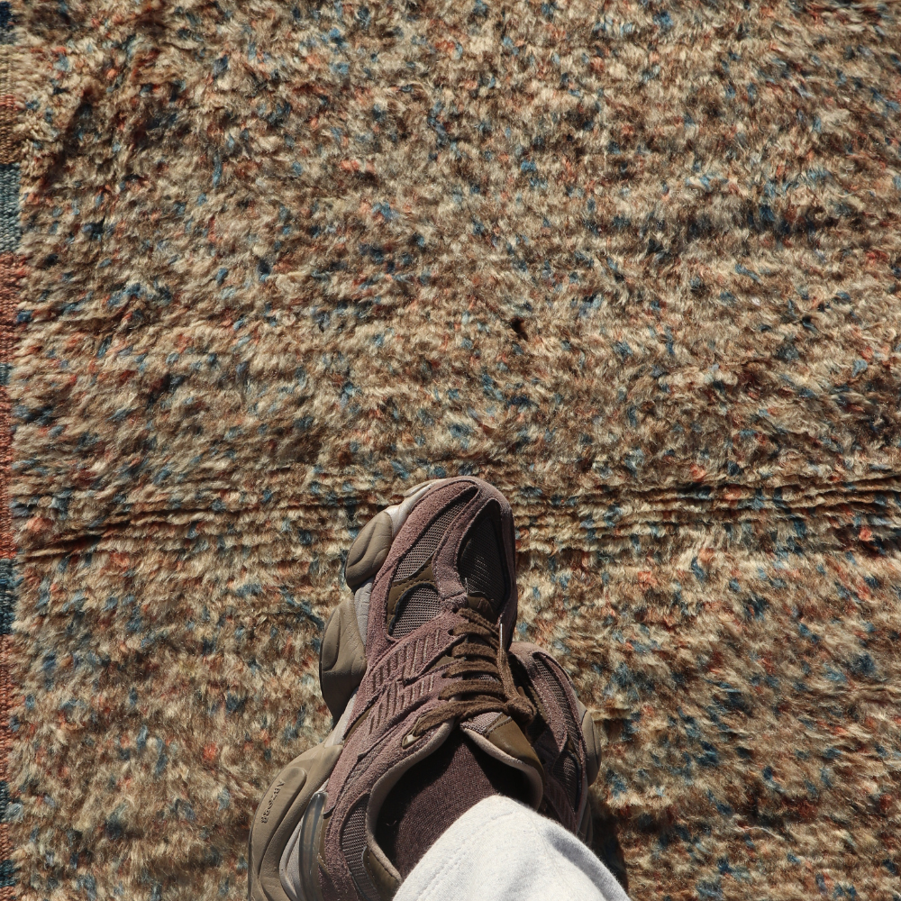 Earthy Multicolor Akhnif Berber Rug - Handwoven Flat Weave Wool Rug