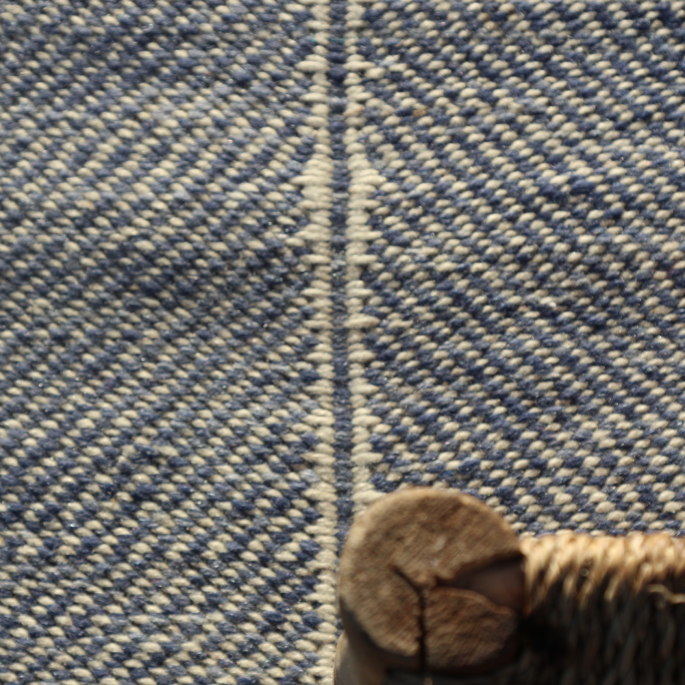 Minimalist Berber Rug - Handwoven Moroccan Neutral Wool Flat Weave