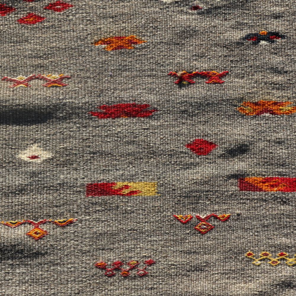 Akhnif Triple Technique Berber Rug - Handwoven Moroccan Wool Flat Weave