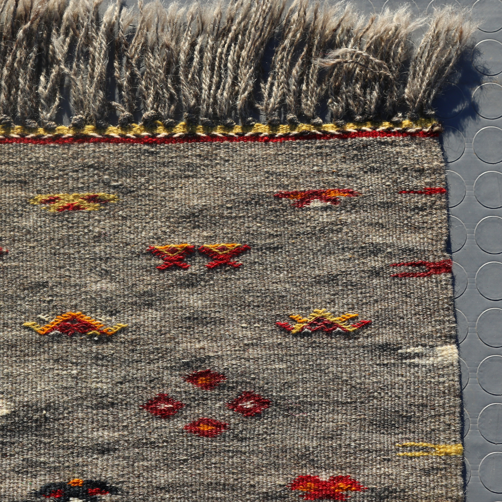 Akhnif Triple Technique Berber Rug - Handwoven Moroccan Wool Flat Weave