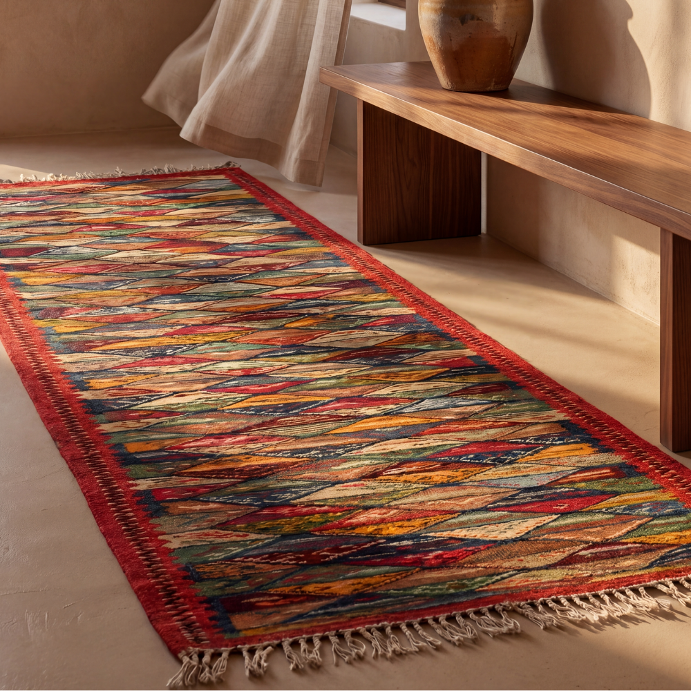 Abstract Berber Picasso Rug - Handwoven Geometric Wool Carpet