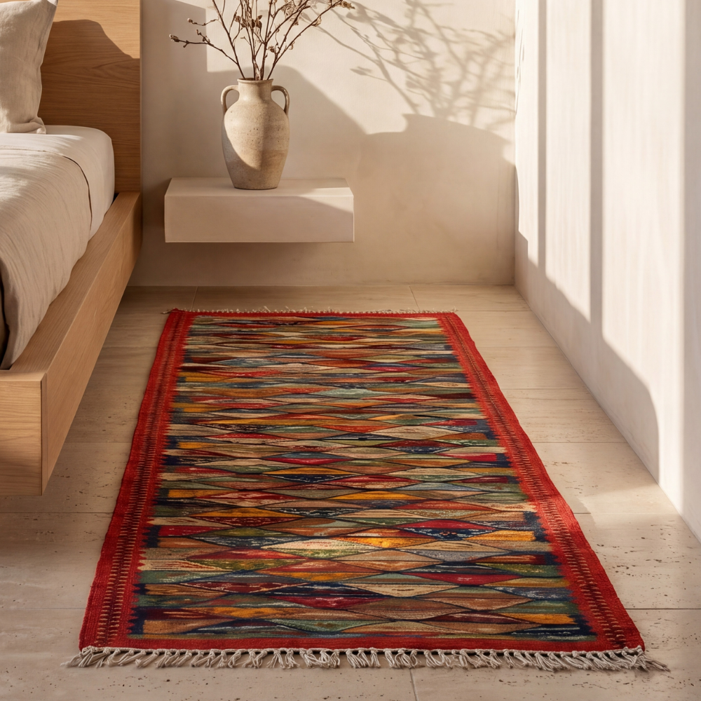 Abstract Berber Picasso Rug - Handwoven Geometric Wool Carpet