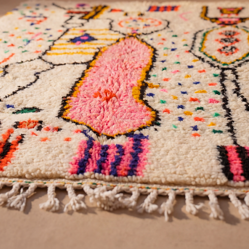 Azilal Berber Rug - Colorful Handmade Moroccan Wool Carpet
