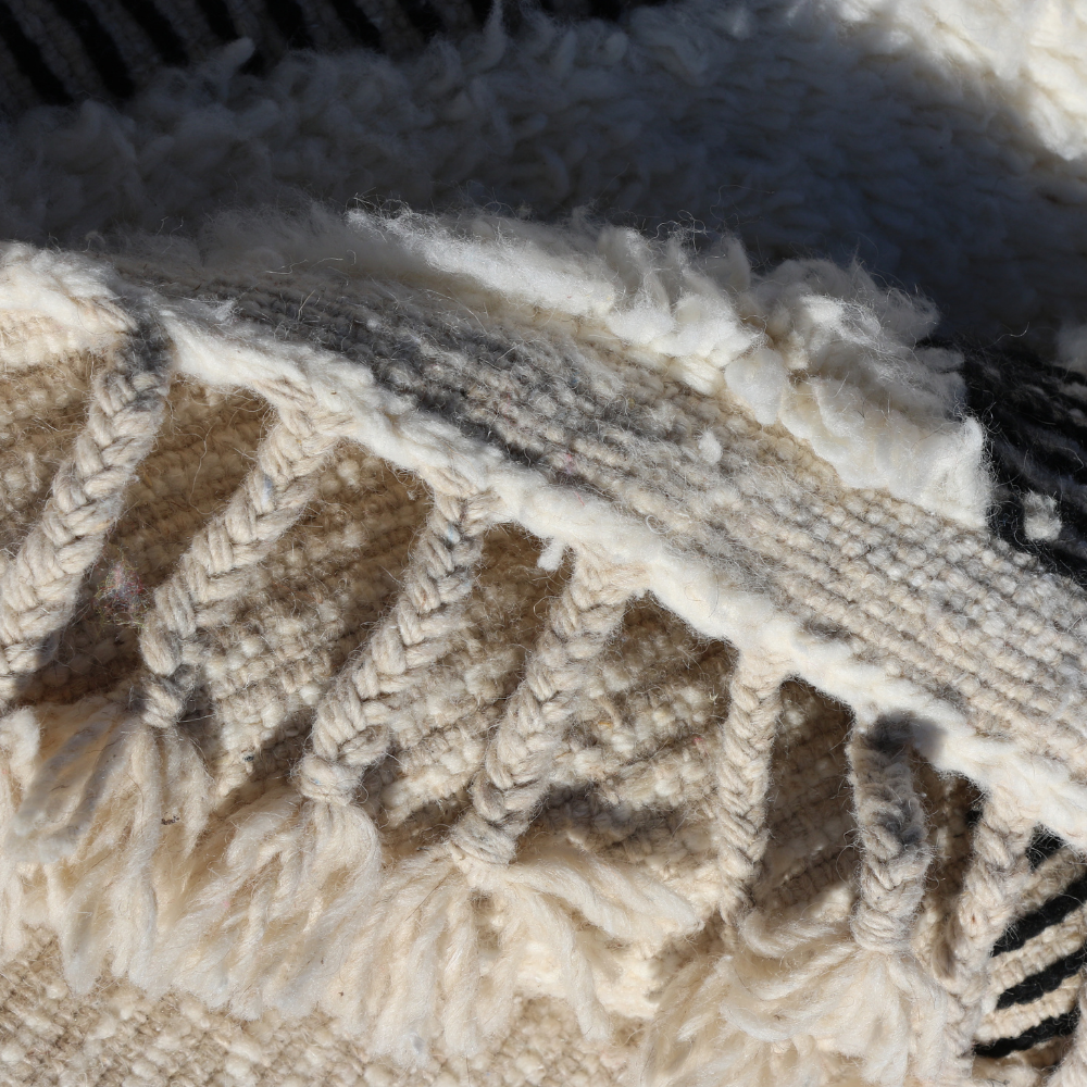 handwoven beni ourain rug berber wool diamond lattice design