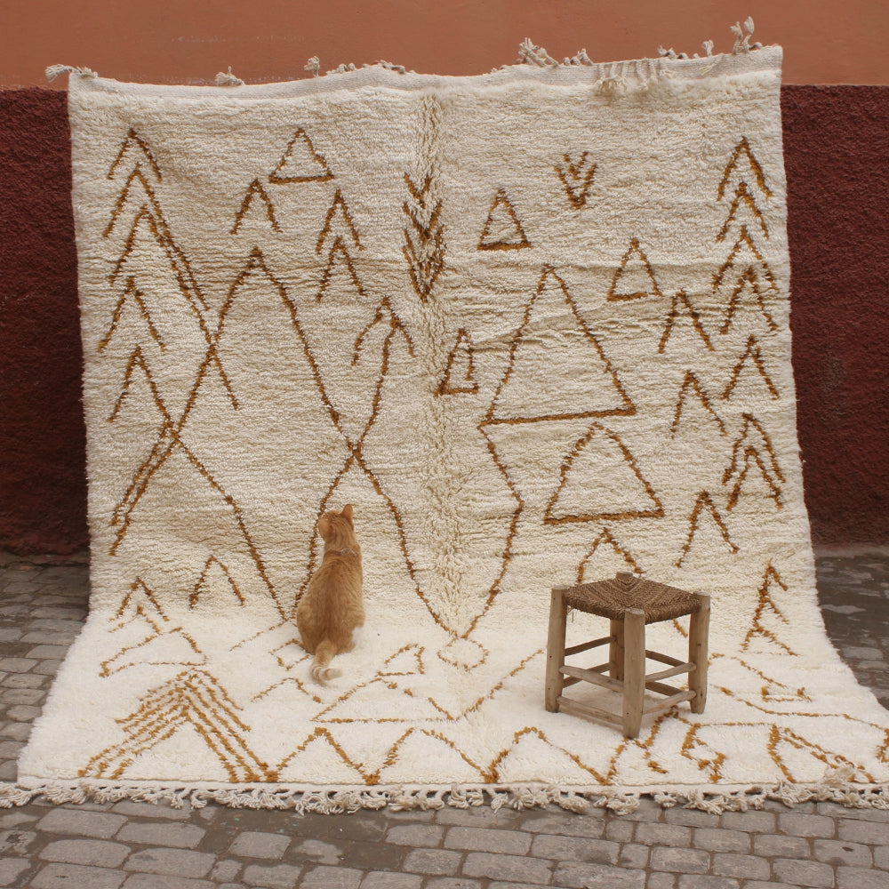 Moroccan Beni Ouarain rug with tribal motifs