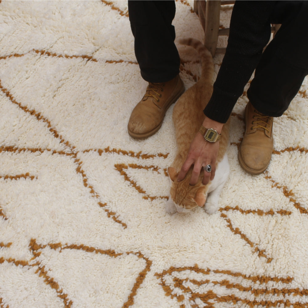 Handwoven Beni Ouarain wool rug from Morocco