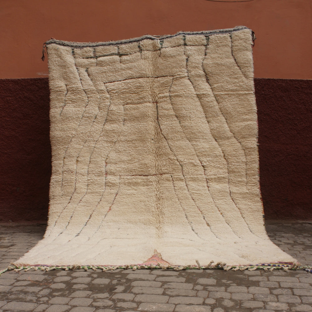 handwoven beni ourain rug ivory berber wool