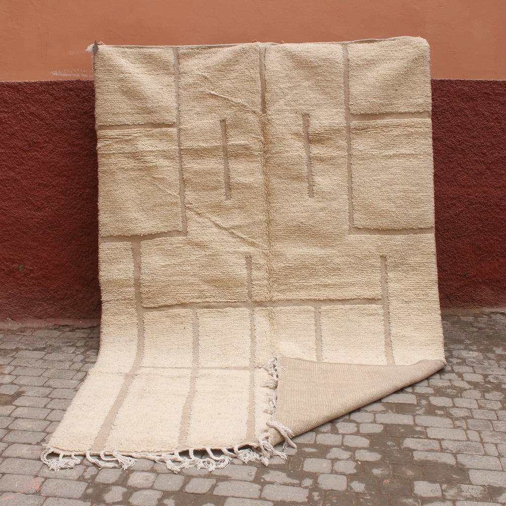 ivory berber rug carved geometric pattern