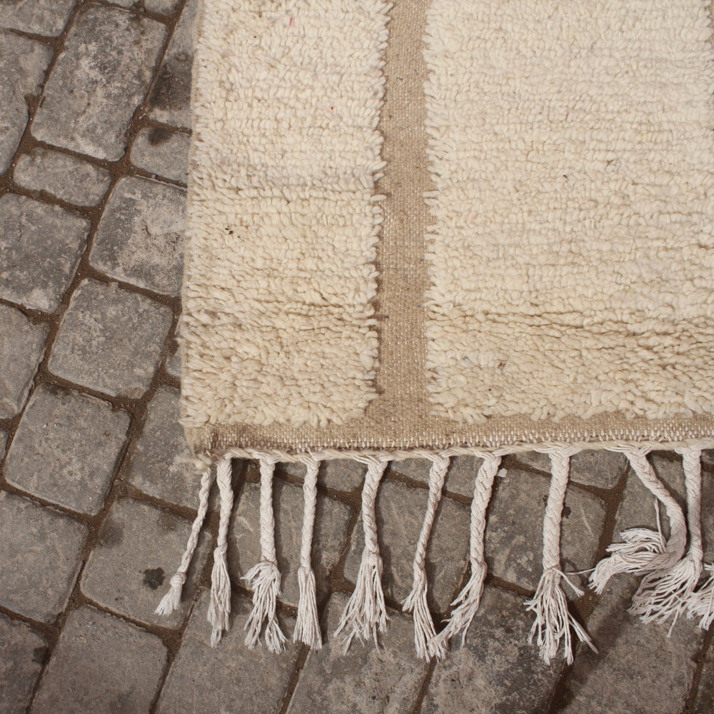 luxury beni ourain rug ivory wool