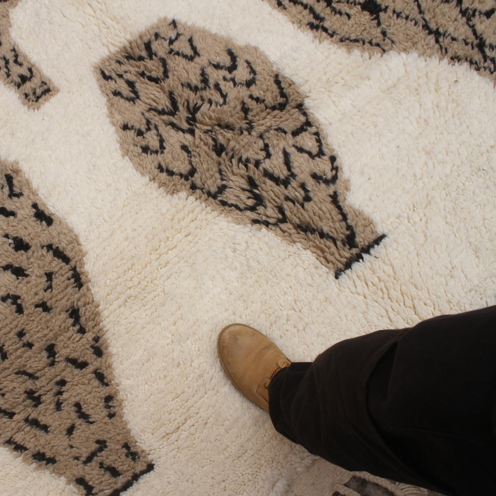 Handmade Berber wool rug from the Atlas Mountains