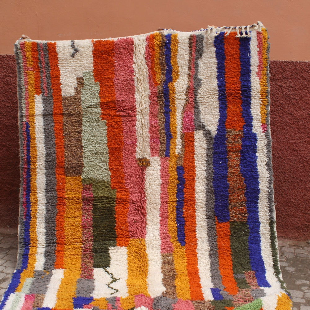 moroccan boujaad rug shag wool texture