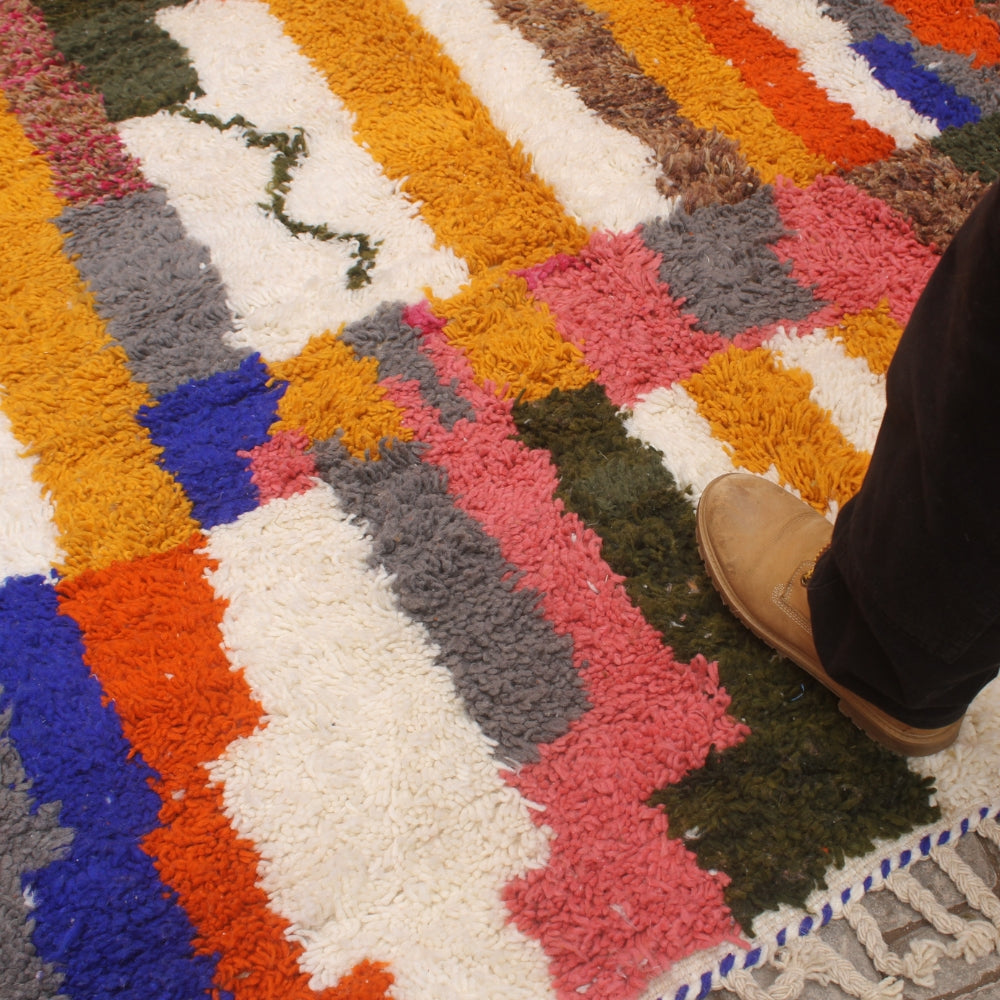 moroccan wool rug vibrant abstract design